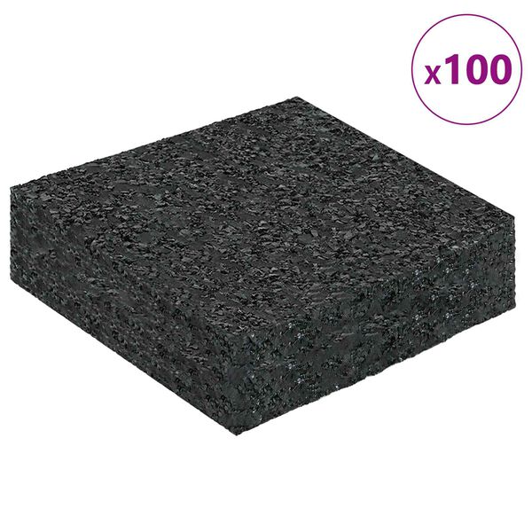 vidaXL Pad Patio z Granulatem Gumowym Czarny 9 x 9 x 2 cm Guma