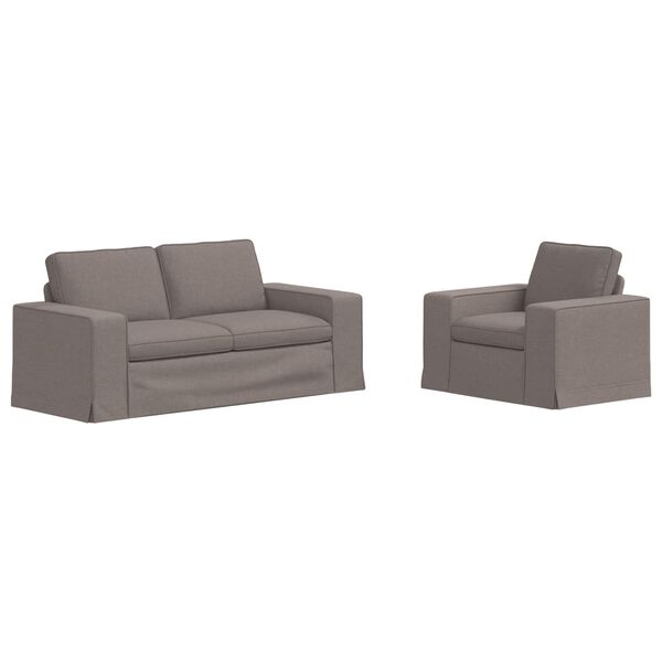 vidaXL Sofa 2 pcs Ciemnoszary 182 x 80 x 82 cm tkanina