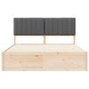 vidaXL Ramka łóżka z tapicerowanym wezgłowiem Ciemnoszary 150 x 200 cm