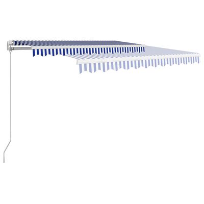 vidaXL Ręcznie zwijana markiza, 300 x 250 cm, niebiesko-biała