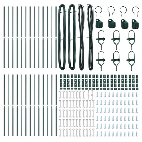 vidaXL Słupek ogrodzeniowy. 26 pcs Zielony 3,2 x 3,2 x 210 cm Stal
