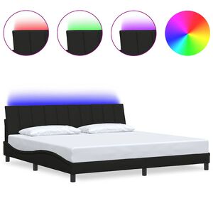 vidaXL Rama ł&oacute;żka bez materaca, Hanko, czarna, 200x200 cm, obita tkaniną