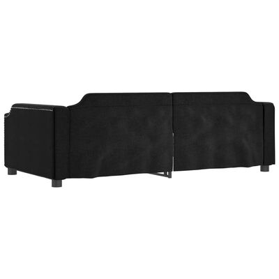 vidaXL Sofa rozsuwana, czarna, 100x200 cm, tkanina