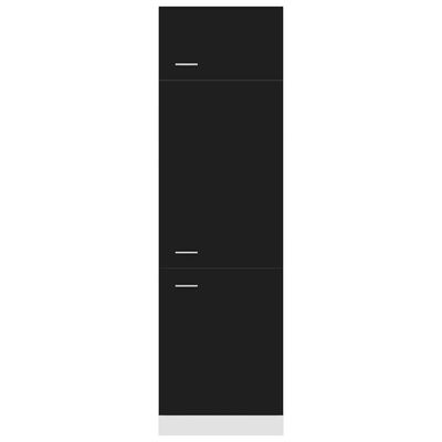 vidaXL Szafka na lodówkę, czarna 60x57x207 cm, materiał drewnopochodny