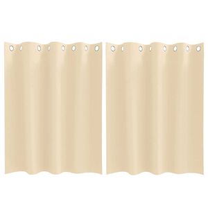 vidaXL Firany blackout z k&oacute;łkami 2 szt. kremowy 140 x 140 cm Poliester