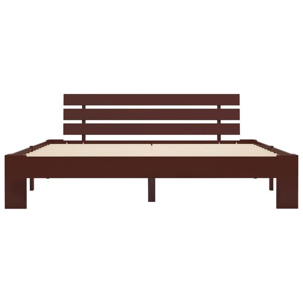 vidaXL Rama ł&oacute;żka, ciemnobrązowa, lite drewno sosnowe, 180 x 200 cm