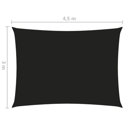vidaXL Prostokątny żagiel ogrodowy, tkanina Oxford, 3x4,5 m, czarny
