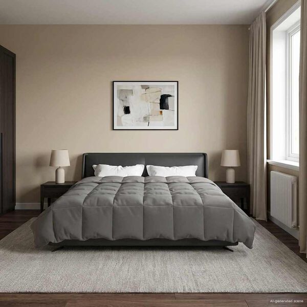 vidaXL Kołdra na cały rok Jasnoszary 200 x 220 cm Mikrofibra