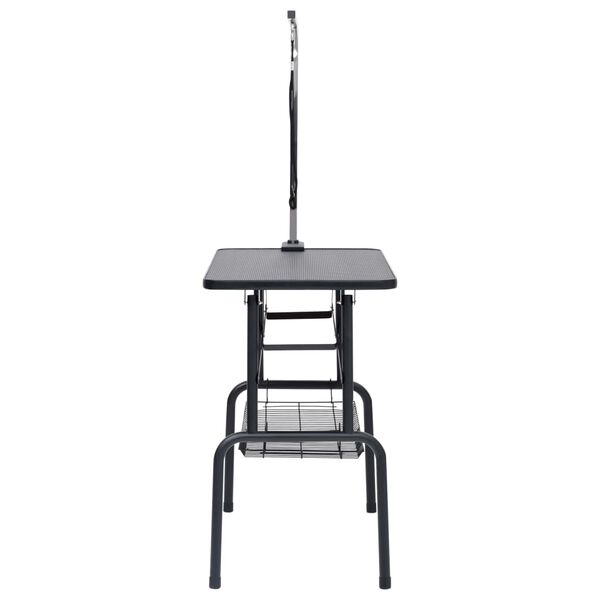 vidaXL Stół groomerski regulowany, z 1 smyczą i koszem