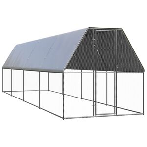 vidaXL Klatka zewnętrzna dla kurcząt, 2x8x2 m, stal galwanizowana
