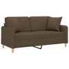 vidaXL 2-osobowa sofa wypoczynkowa z poduszkami, brązowa, 140 cm