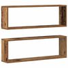 vidaXL Półka naścienna z półką 2 pcs Stare drewno 80 x 15 x 26 cm