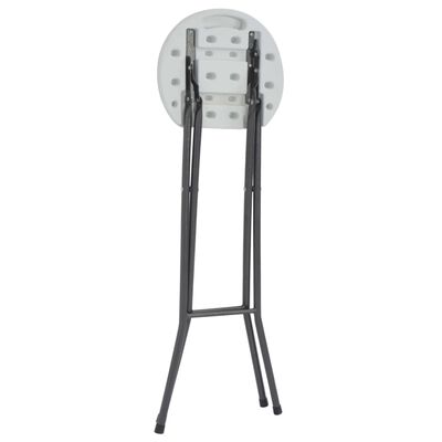 vidaXL Składane stołki barowe, 2 szt., HDPE i stal, białe