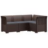 vidaXL Ogr&oacute;d Sofa 4-osobowa z poduszkami Wygląd Rattanu PP brązowy