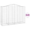 vidaXL Kosze gabionowe, 20 szt, 200x50x140/160cm, galwanizowane żelazo
