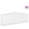 vidaXL Kosze gabionowe, 2 szt, 400x50x120/140 cm, galwanizowane żelazo