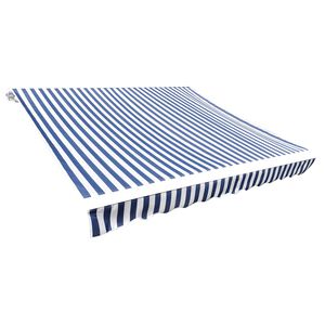 vidaXL Zapasowa tkanina na markizę, niebiesko-biała, 300x250 cm, poliester