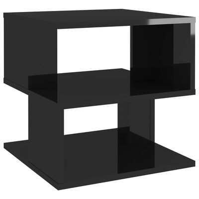 vidaXL Stolik na wysoki połysk, czarny, 40x40x40 cm, płyta wiórowa