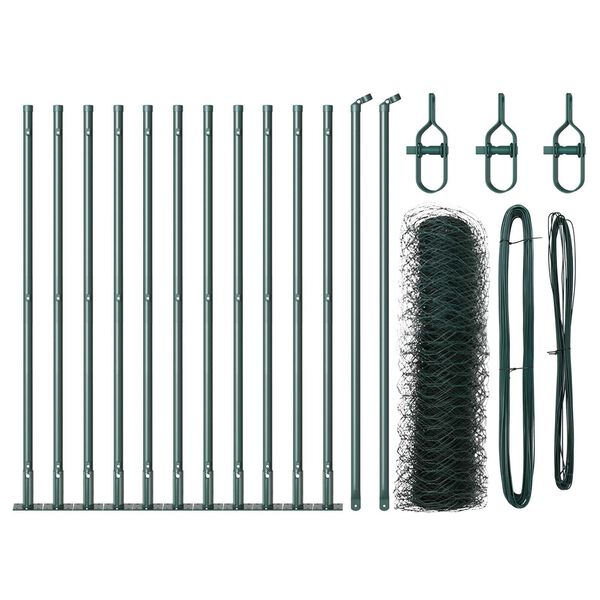 vidaXL Słupek ogrodzeniowy. Zielony 25 x 0,4 m (siatka 36 mm)