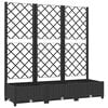 vidaXL Donica ogrodowa z kratką, czarna, 120x40x121,5 cm, PP