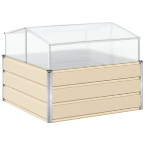 vidaXL Donica Kość słoniowa 100 x 100 x 77 cm Stal Galwanizowana