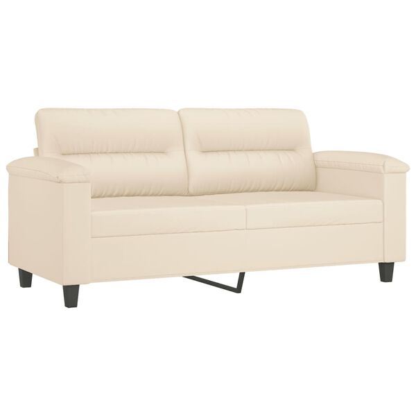 vidaXL Sofa 2-osobowa, beżowy, 140 cm, tapicerowana mikrofibrą