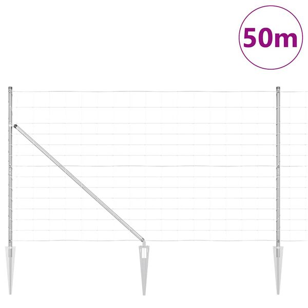 vidaXL Słupek ogrodzeniowy. Galwanizowany 50 x 1,4 m Stal