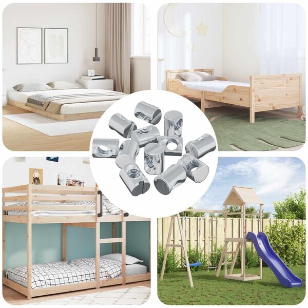 vidaXL Śruba beczkowa 3462 pcs Srebrny M6 x 13 mm Żelazo