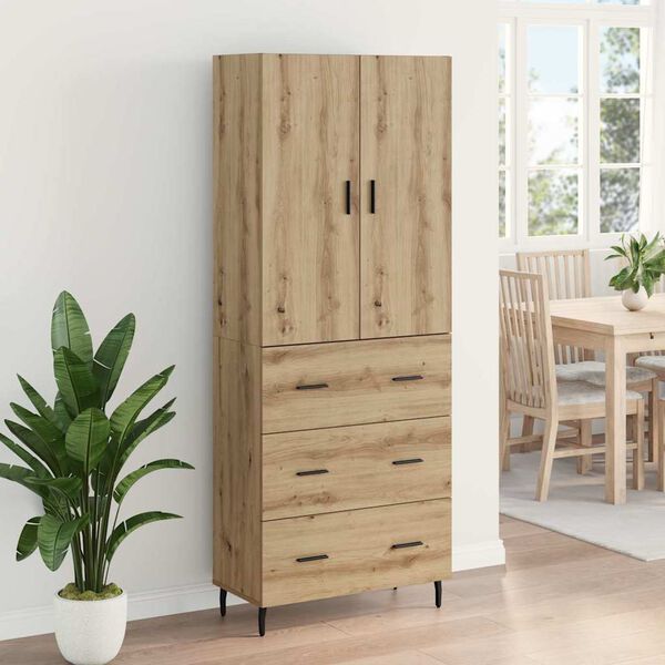 vidaXL Highboard z szufladą Dąb rzemieślniczy 69,5 x 34 x 180 cm