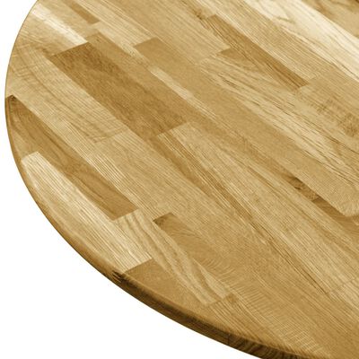 vidaXL Okrągły blat do stolika z litego drewna dębowego, 23 mm, 400 mm
