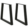 vidaXL Nogi do stołu jadalnego w kształcie litery V 2 szt. Czarne 70x(72-73,3) cm Stal