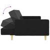 vidaXL 2-osobowa kanapa rozkładana z podn&oacute;żkiem, czarna, tkanina