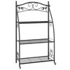 vidaXL Stojak na kwiaty, czarny, 56x30x96 cm, stal