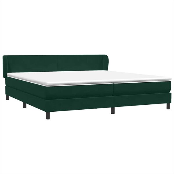vidaXL Ł&oacute;żko typu Box Spring z materacami Ciemnozielone 180x220 cm