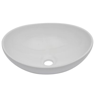 vidaXL Dwuczęściowy zestaw mebli do łazienki, ceramiczny, biały