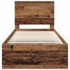 vidaXL Ramka ł&oacute;żka Stare drewno 75 x 190 cm Lite drewno sosnowe