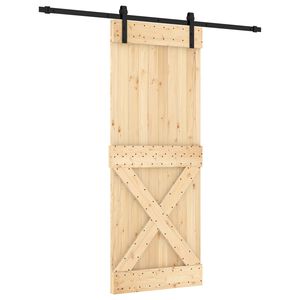 vidaXL Drzwi przesuwne 80 x 210 cm Lite Drewno Sosnowe (Nieobrobione)