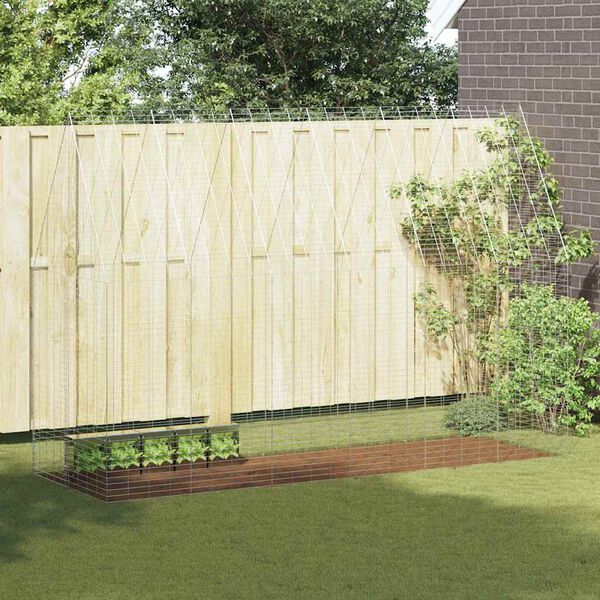 vidaXL Klatka dla kr&oacute;lika Srebrny 300 x 100 x 210 cm