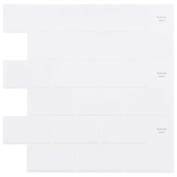 vidaXL Kafelka subway 10 pcs Biały 30,5 x 30,5 cm Poliuretan i PET