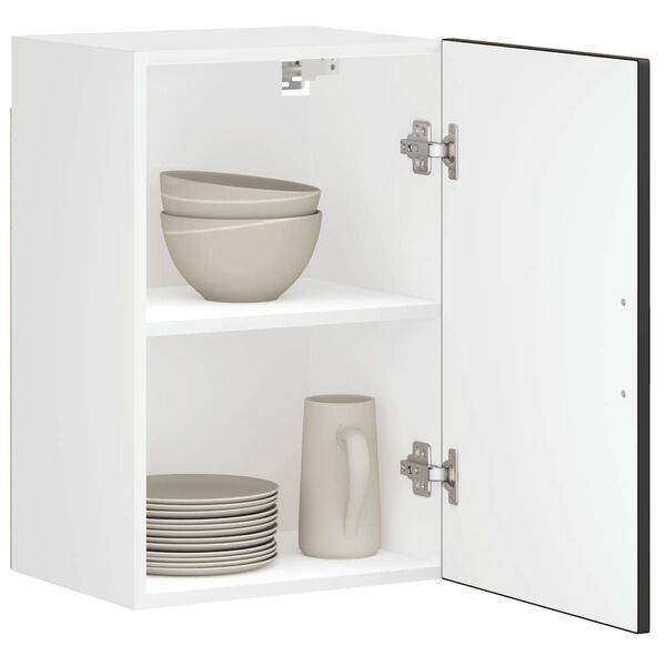 vidaXL Szafka ścienna kuchenna, Porto, czarna, materiał drewnopochodny