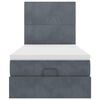 vidaXL Rama ł&oacute;żka otomana z materacami, szara, 80x200 cm, aksamit