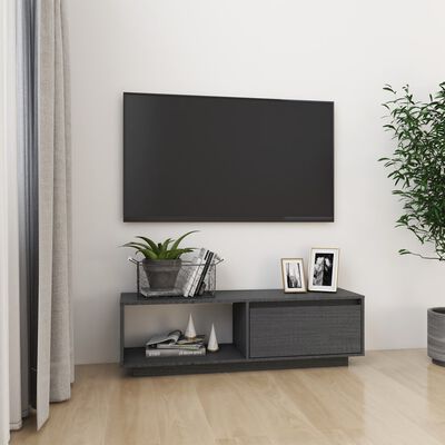 vidaXL Szafka pod telewizor, szara, 110x30x33,5 cm, drewno sosnowe