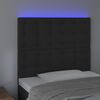 vidaXL Zagłówek do łóżka z LED, czarny, 80x5x118/128 cm, aksamit