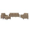 vidaXL 4-osobowa sofa z poduszkami, cappuccino, sztuczna sk&oacute;ra