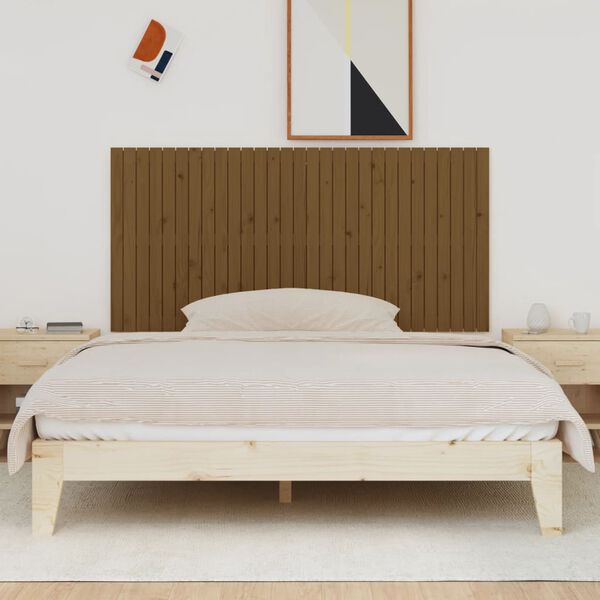 vidaXL Wezgłowie ł&oacute;żka, miodowy brąz, 185x3x90 cm, lite drewno sosnowe