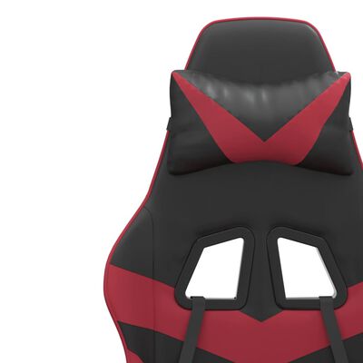 vidaXL Fotel gamingowy, czarno-bordowy, sztuczna skóra