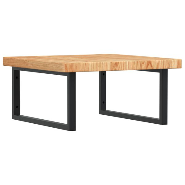 vidaXL P&oacute;łka ścienna pod umywalkę, stal i lite drewno dębowe