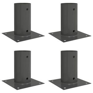 vidaXL Okrągły kotwicy gruntowej 4 pcs antracytowy 15 x 15 x 15 cm