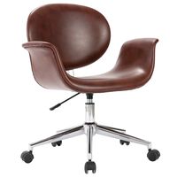 vidaXL Obrotowe krzesło biurowe, brązowe, obite sztuczną skórą