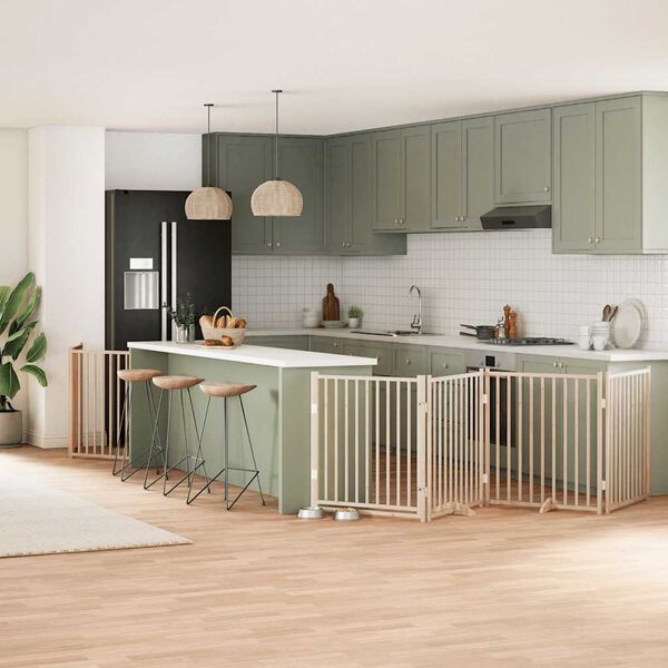 vidaXL Składana bramka dla psa, z drzwiami, 10 paneli, 800 cm